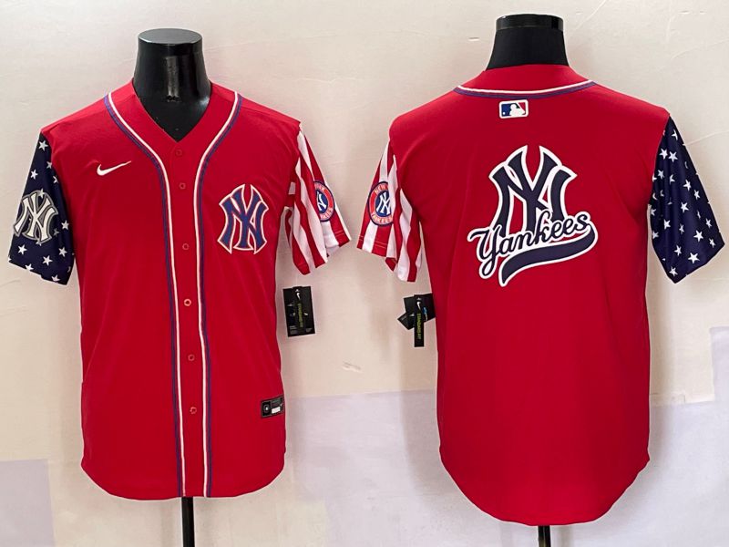 Men New York Yankees Blank Red a generation of national flags Jointly Name 2025 Nike MLB Jersey style 17->new york yankees->MLB Jersey